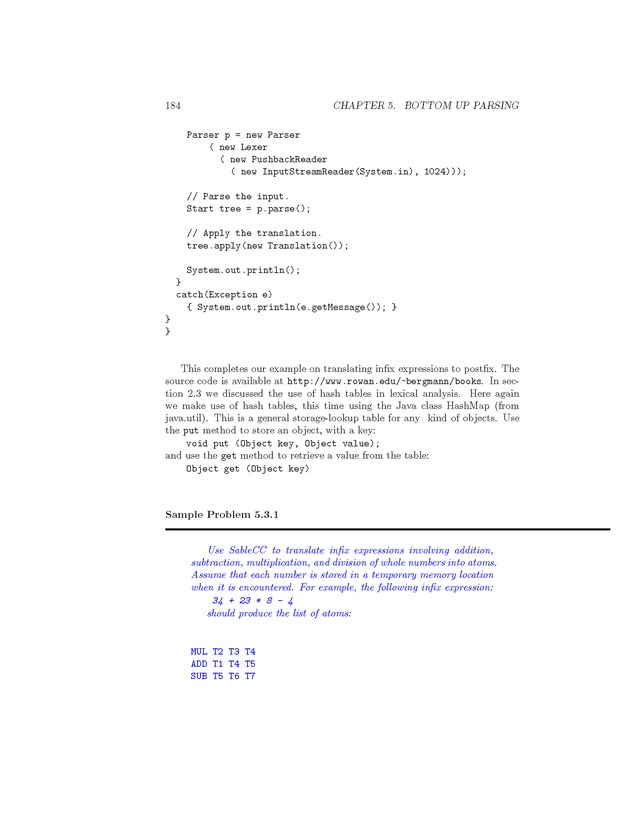 Compiler Design: Theory, Tools, and Examples - Page 184